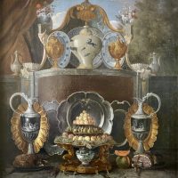 Still Life with Silver, Porcelain and Fruit