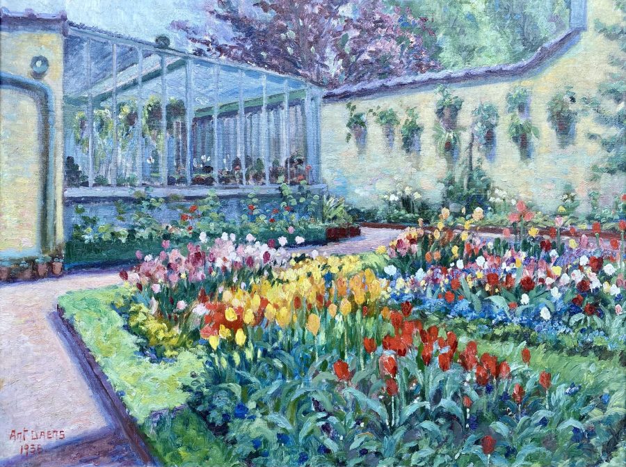 A Garden with Tulips