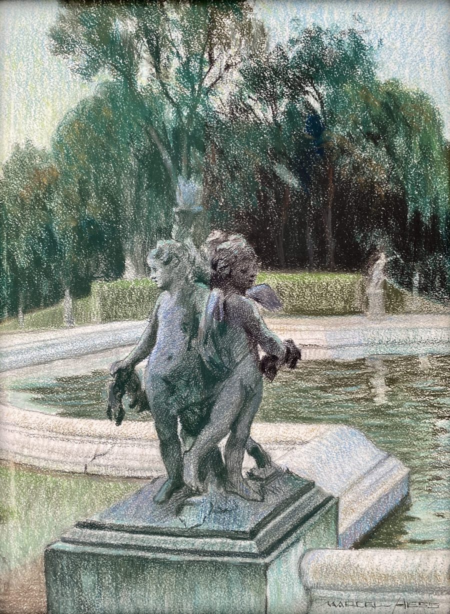 Three Angels in a Park Scene