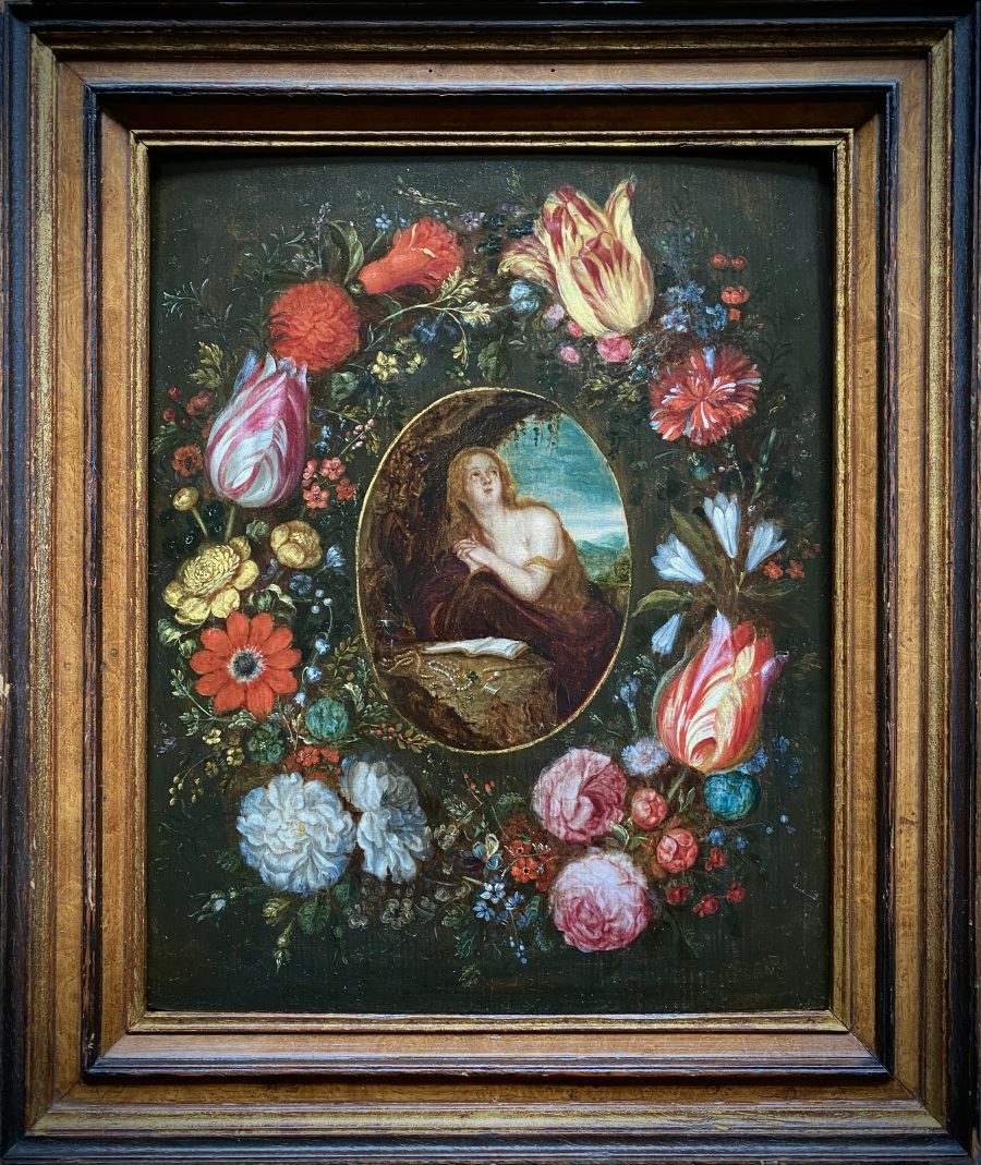 A Garland of Flowers Surrounding the Madonna at Prayer - Image 2