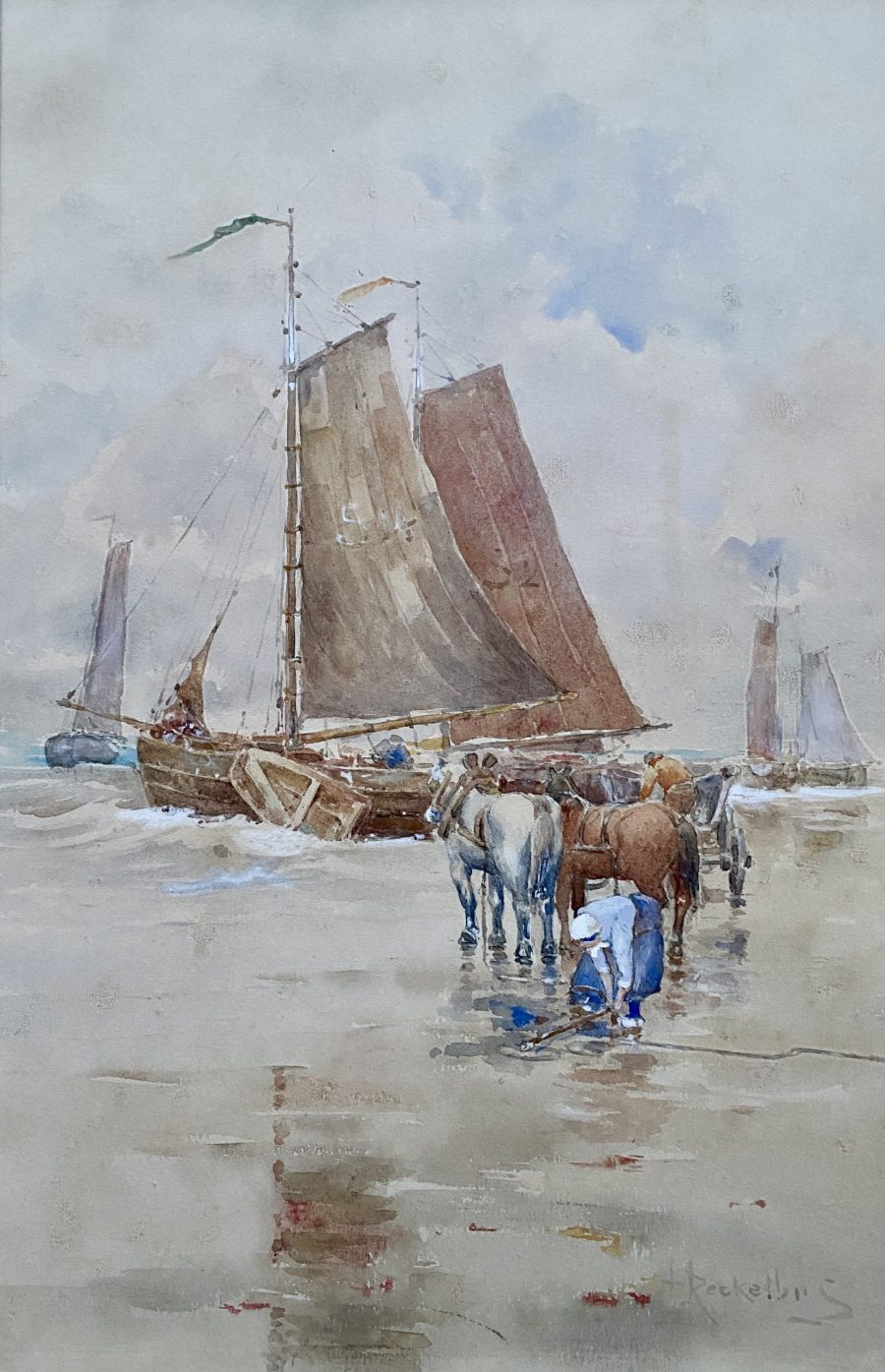 Fisherman unloading their catch at Scheveningen Beach