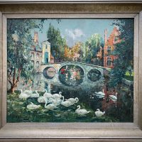 A Canal View of Bruges with White Swans - Beguinage Entrance - Image 2