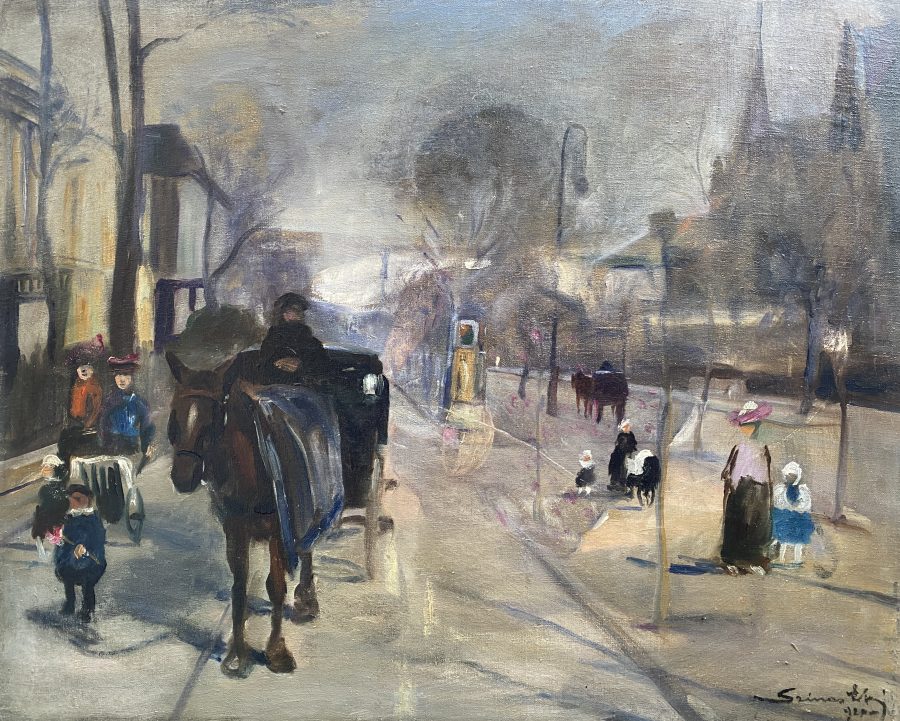Paris Street Scene with a Horse Carriage
