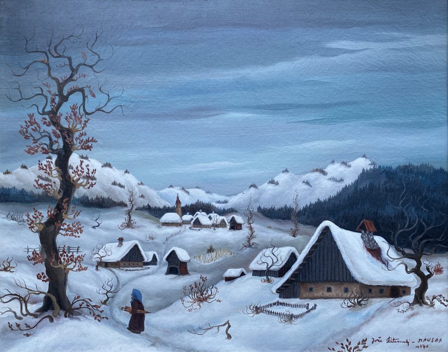 Village Scene in Winter