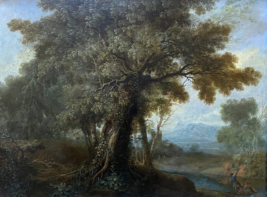 A Pair of Forest Landscapes with River and Boat in the Foreground - Image 3