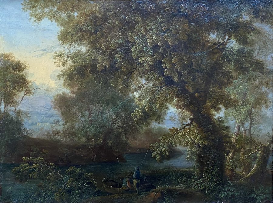 A Pair of Forest Landscapes with River and Boat in the Foreground - Image 4