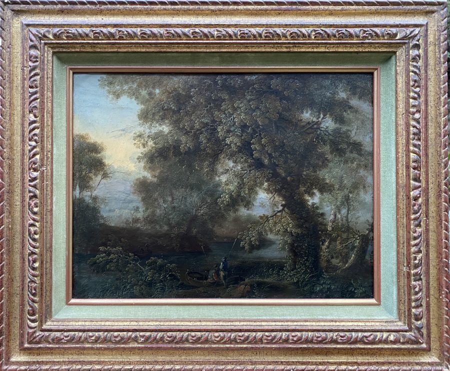 A Pair of Forest Landscapes with River and Boat in the Foreground - Image 6