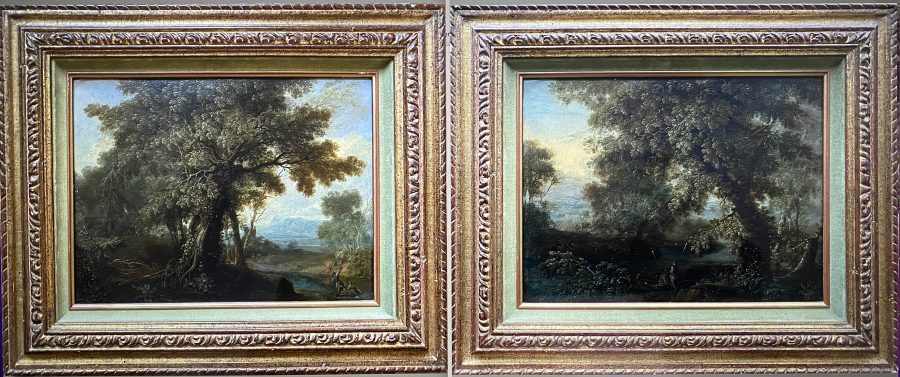 A Pair of Forest Landscapes with River and Boat in the Foreground - Image 2