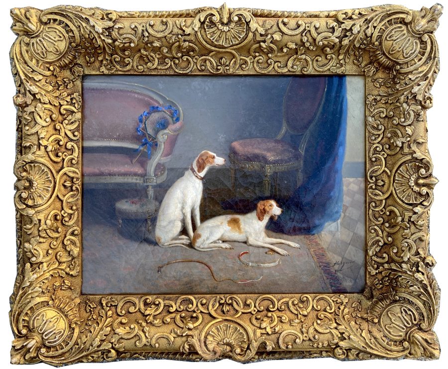 Interior with Two Hunting Dogs - Image 2