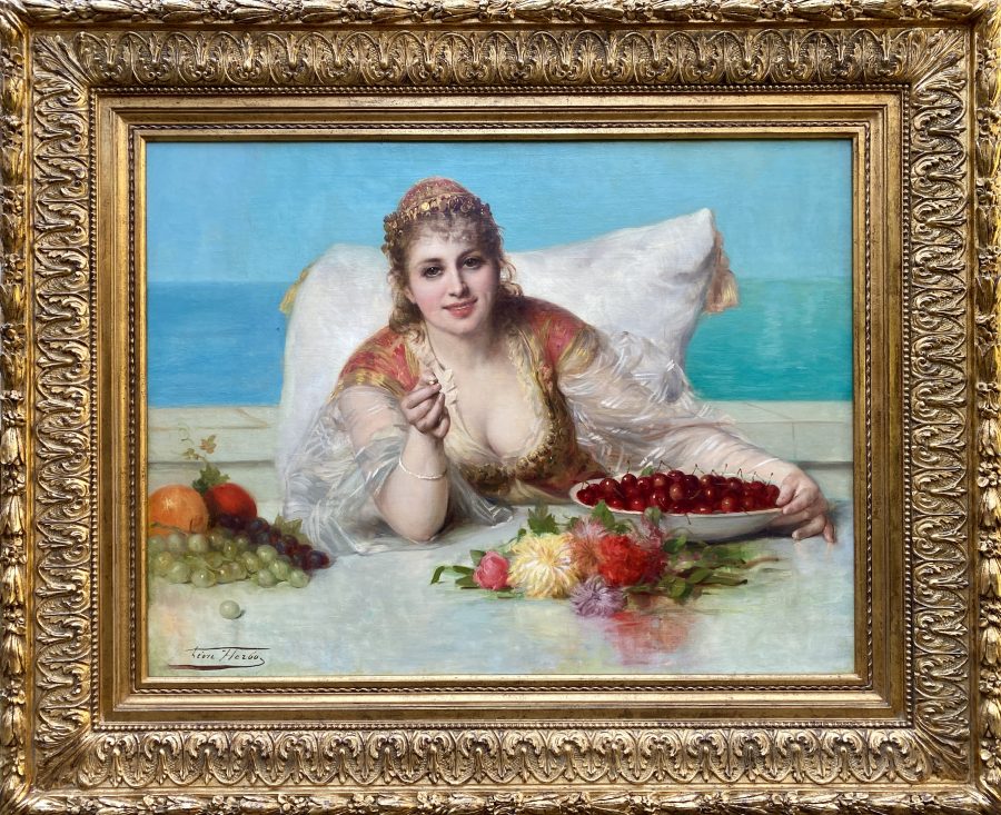 Oriental Woman with Fruits and Flowers - Image 2