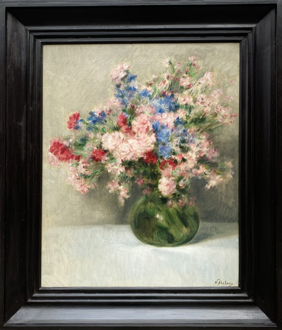 Bouquet of Flowers in a Green Vase - Image 2