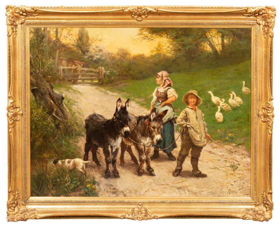 Peasant Children walking the Donkeys - Image 2