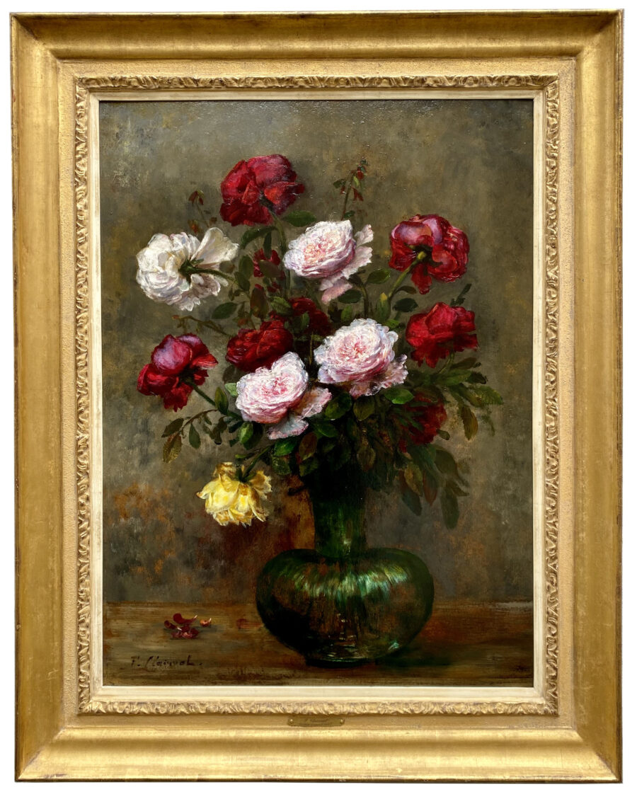 Various colourful roses in a glass vase - Image 2