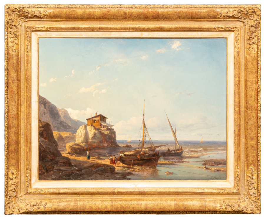 Fishermen’s Cove with two fishing boats on the beach - Image 2