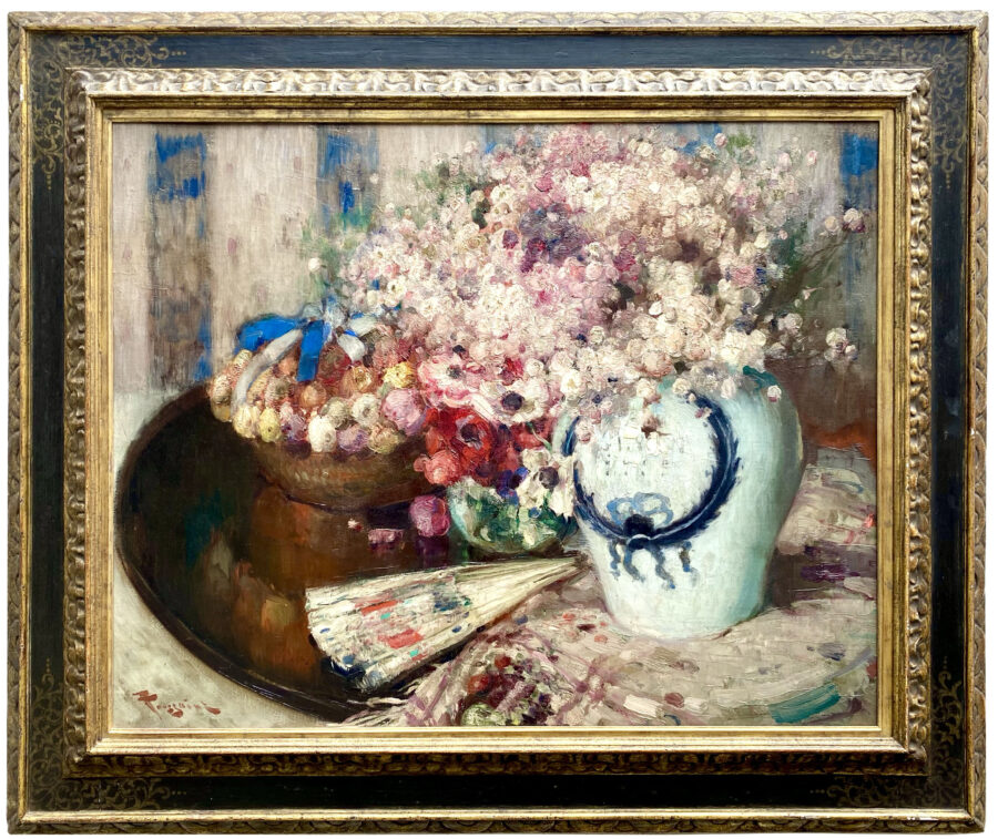 Still Life with Flowers in a Vase and Folding Fan - Image 2