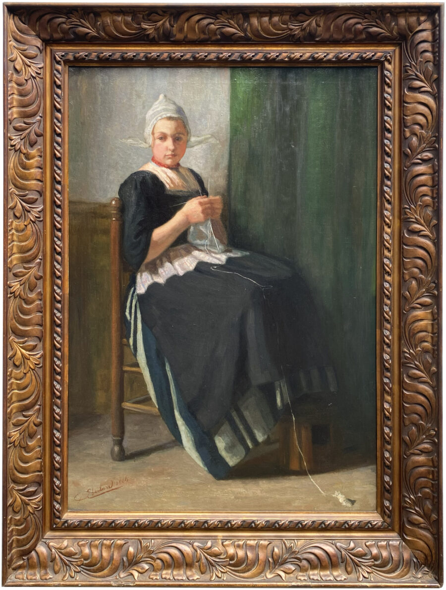 Young Girl Knitting - Image 2