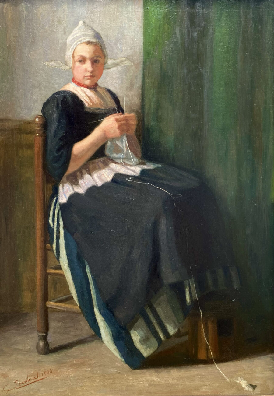 Young Girl Knitting