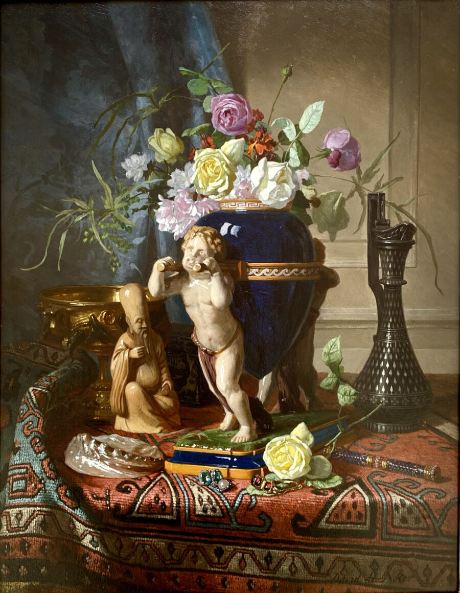 Still Life with a Lapis Lazuli Coloured Flower Vase on a Table