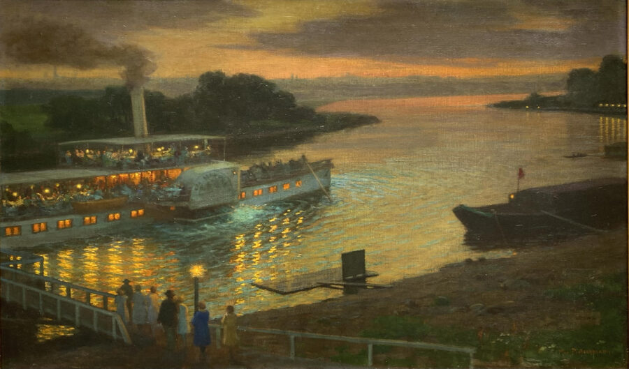Moonlit Reflections on the Elbe at Pillnitz
