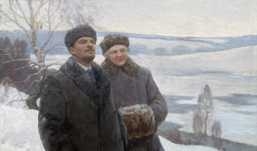 Lenin and Krupskaya in a Winter Landscape
