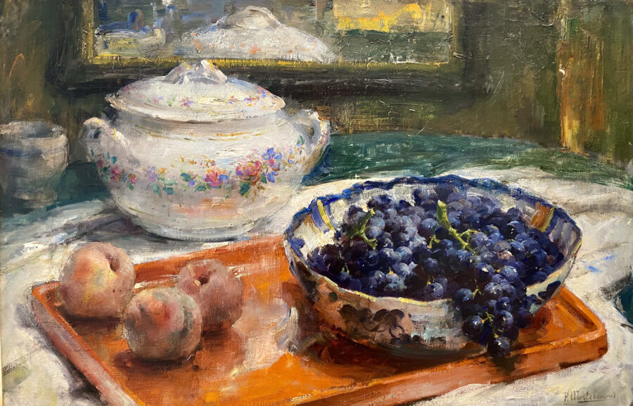 A Still Life with Porcelain and Fruit