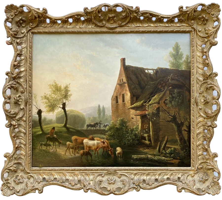 Landscape with Shepherds and Animals by the Water - Image 2