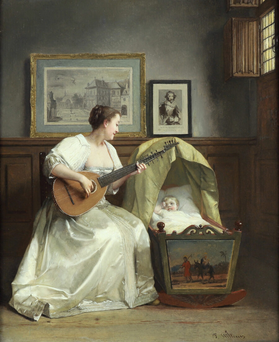 Interior with a Mother playing the Lute for her Child