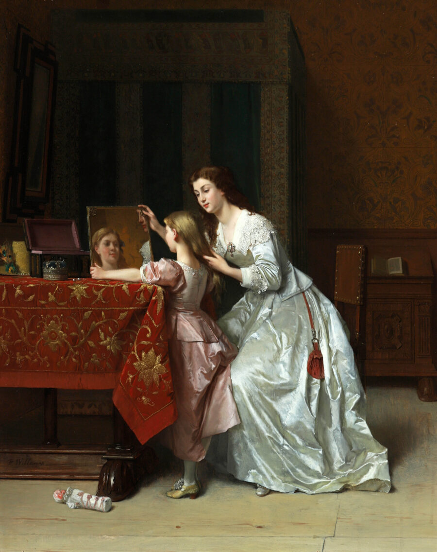 Premiere coquetterie - Mother and Daughter in an Interior